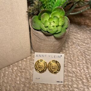 Anne Klein Gold Faux Floral Accents